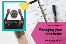 Picture of a diary and a man with a clock