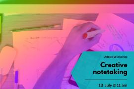 Decorative thumbnail image for event, with title/ date on