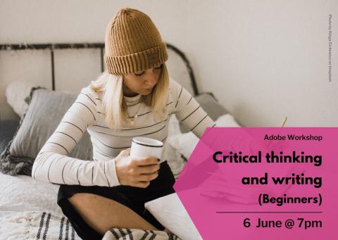Image of female figure, sat on a bed, reading a book